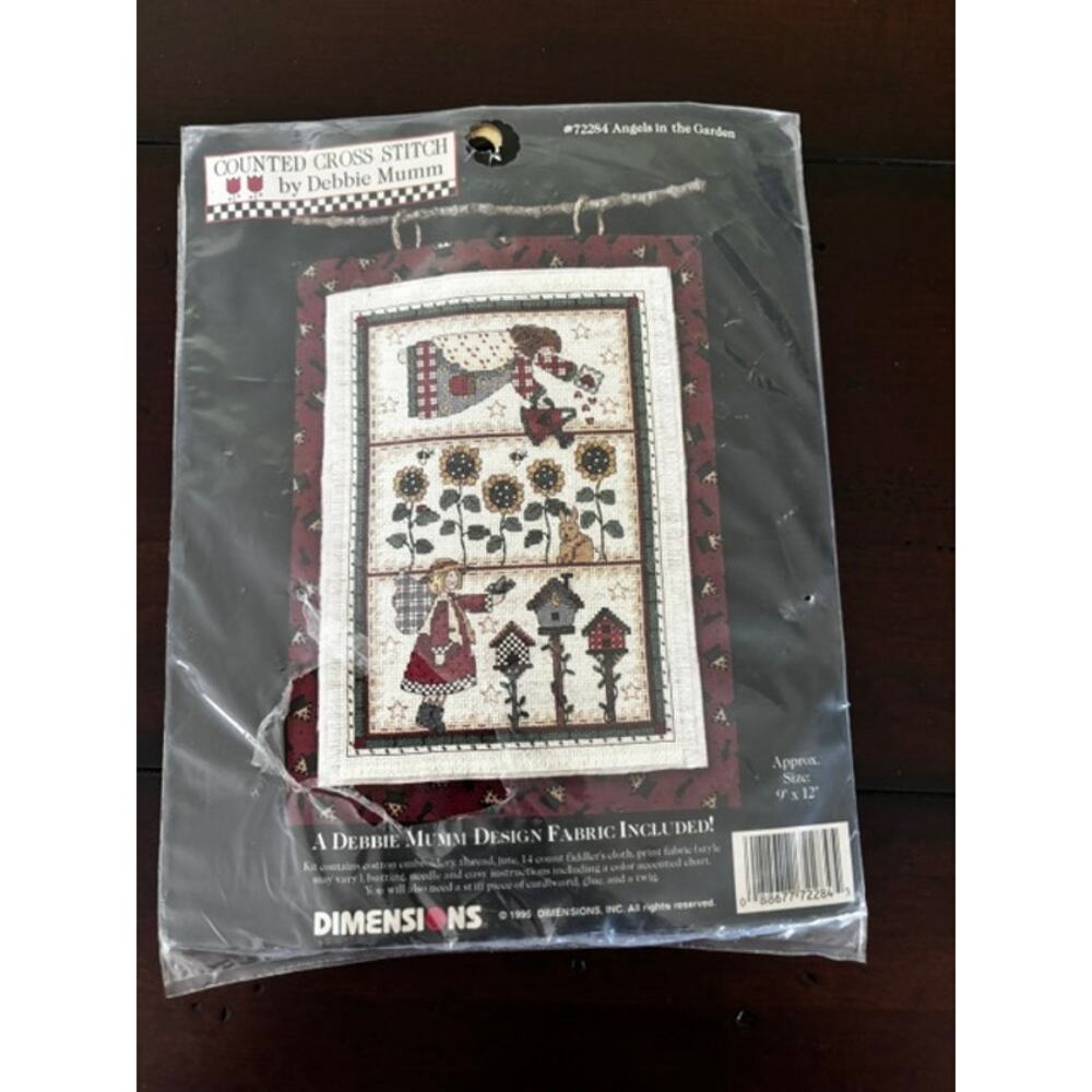 Vintage Dimensions Counted Cross Stitch Kit‎ "Angels in the Garden"  Debbie Mumm